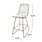 Outdoor 26" Seats Iron Counter Stools with Cushions (Set of 4) - NH806703