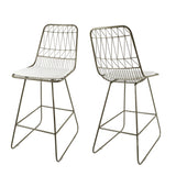 Outdoor 26" Seats Iron Counter Stools with Cushions (Set of 2) - NH895703