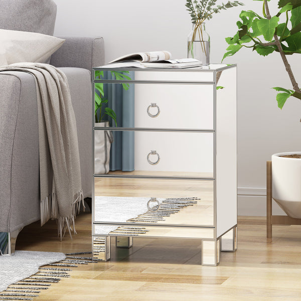 Modern Mirrored 3 Drawer Cabinet - NH842803