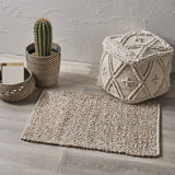 Boho Leather and Cotton Scatter Rug - NH536803