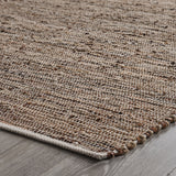 Boho Hemp and Leather Area Rug - NH357803