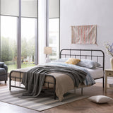 Queen-Size Iron Bed Frame, Minimal, Industrial - NH954703