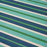 Outdoor Modern Striped Blue and Green Rectangular Area Rug - NH529403