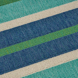 Outdoor Modern Striped Blue and Green Rectangular Area Rug - NH529403