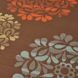 Outdoor Modern Brown Area Rug with Multi-Color Floral Print - NH009403