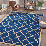 Indoor Geometric Area Rug, Navy and Ivory - NH026503