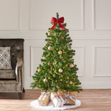 4.5-foot Noble Fir Pre-Lit Clear LED Hinged Artificial Christmas Tree - NH211413