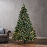 7-foot Cashmere Pine Pre-Lit Artificial Christmas Tree with Snowy Branches and Pinecones - NH741113