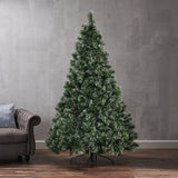 7-foot Cashmere Pine Pre-Lit Artificial Christmas Tree with Snowy Branches and Pinecones - NH741113