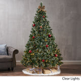 7-foot Cashmere Pine Pre-Lit Artificial Christmas Tree with Snowy Branches and Pinecones - NH741113