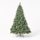 7-foot Cashmere Pine Pre-Lit Artificial Christmas Tree with Snowy Branches and Pinecones - NH741113