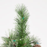 7-foot Cashmere Pine Pre-Lit Artificial Christmas Tree with Snowy Branches and Pinecones - NH741113