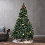 7-foot Cashmere Pine Pre-Lit Artificial Christmas Tree with Snowy Branches and Pinecones - NH741113