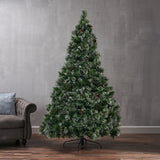 7-foot Cashmere Pine Pre-Lit Artificial Christmas Tree with Snowy Branches and Pinecones - NH741113