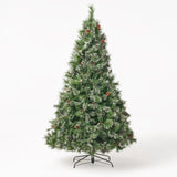 7-foot Cashmere Pine Pre-Lit Artificial Christmas Tree with Snowy Branches and Pinecones - NH741113