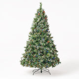 7-foot Cashmere Pine Pre-Lit Artificial Christmas Tree with Snowy Branches and Pinecones - NH741113