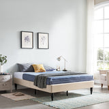 Upholstered Queen Bed Frame with Turned Legs - NH882603