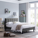 Fully-Upholstered Queen-Size Platform Bed Frame, Modern, Contemporary, Low-Profile - NH355703