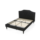 Low Profile Fully Upholstered Fabric Platform Bed Frame, Queen - NH086703