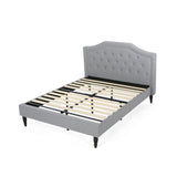 Low Profile Fully Upholstered Fabric Platform Bed Frame, Queen - NH086703