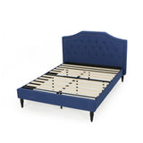 Low Profile Fully Upholstered Fabric Platform Bed Frame, Queen - NH086703