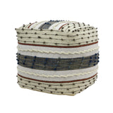 Boho Wool and Cotton Ottoman Pouf - NH120803