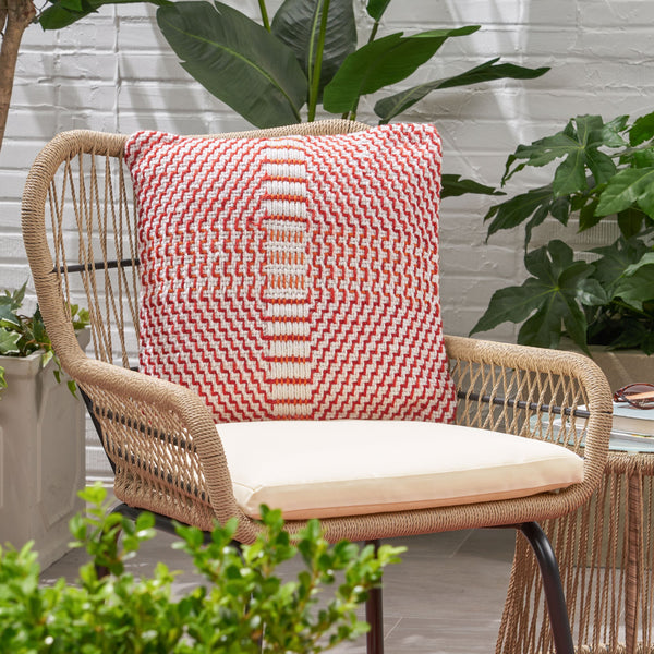 Outdoor Boho Yarn Throw Pillow - NH549703