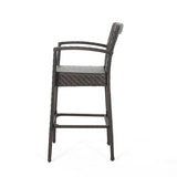 Outdoor 46" Wicker Barstool (Set of 4), Multi Brown Finish - NH042903