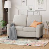 Fabric Upholstered Loveseat with Tonal Piping - NH915703