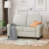 Fabric Upholstered Loveseat with Tonal Piping - NH915703