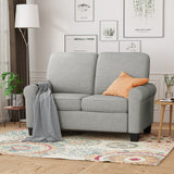 Fabric Upholstered Loveseat with Tonal Piping - NH915703