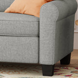 Fabric Upholstered Loveseat with Tonal Piping - NH915703