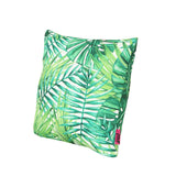 Outdoor Cushion, 17.75" Square, Tropical Palm Fronds, Cream and Green - NH431703