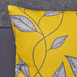 Outdoor Cushion, 17.75" Square, Cute Leaves, Yellow, Cream, Gray - NH531703