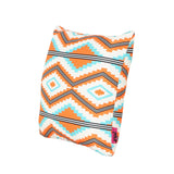 Boho Outdoor Cushion, 17.75" Square, Southwestern/Tribal, Orange, Cream, Light Blue, Black - NH731703