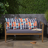 Outdoor Cushion, 17.75" Square, Southwestern/Tribal, Orange, Cream, Light Blue, Dark Blue - NH831703