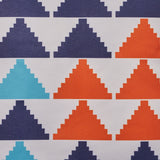 Outdoor Cushion, 17.75" Square, Southwestern/Tribal, Orange, Cream, Light Blue, Dark Blue - NH831703