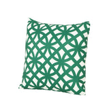 Outdoor Cushion, 17.75" Square, Geometric Lattice Pattern, Green, White - NH741703