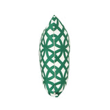 Outdoor Cushion, 17.75" Square, Geometric Lattice Pattern, Green, White - NH741703