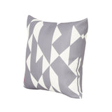 Outdoor Cushion, 17.75" Square, Abstract Geometric Pattern, White, Gray - NH151703