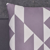 Outdoor Cushion, 17.75" Square, Abstract Geometric Pattern, White, Gray - NH151703