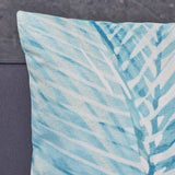 Outdoor Cushion, 17.75" Square, Palm Fronds, White, Teal - NH251703