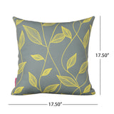 Outdoor Cushion, 17.75" Square, Cute Leaves, Yellow, Gray - NH341703