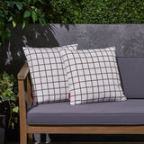 Outdoor Cushion, 17.75" Square, Modern Grid Pattern, Contemporary - NH931703