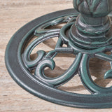 Outdoor Aluminum and Iron Bird Bath, Antique Green - NH263503