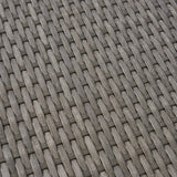 Outdoor Dining Table - Anodized Aluminum - Wicker Table Top - Square - Silver and Gray - 35-inch - NH610703