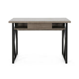 Modern Industrial Iron Frame Writing Desk with Drawer - NH687703