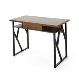 Modern Industrial Iron Frame Writing Desk with Drawer - NH687703