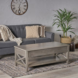 Luke Farmhouse Faux Wood Lift Top Coffee Table - NH290803