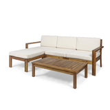 Ana Outdoor 3 Seater Acacia Wood Sofa Sectional with Cushions - NH253903